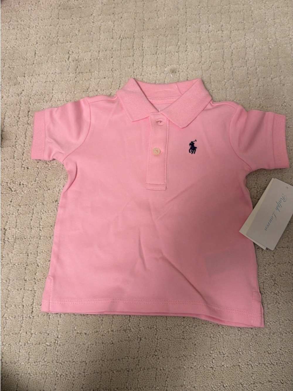 Ralph Lauren Pink Toddler Polo with Navy Pony